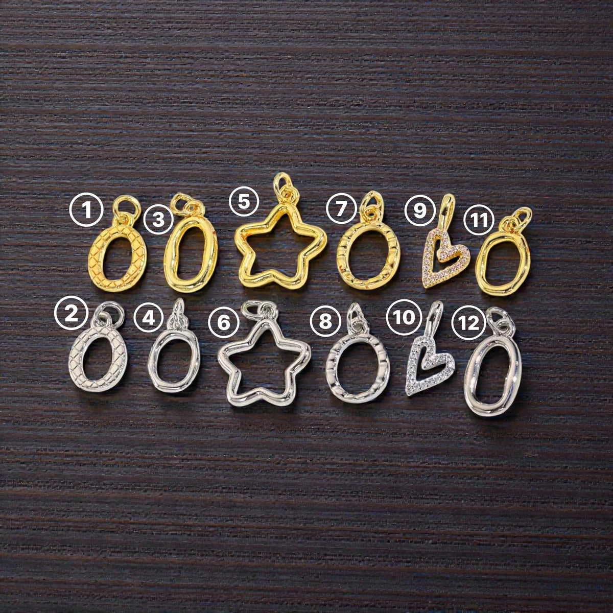 Gold & Silver Open Frame Charms | Star Heart Oval DIY Jewelry Charms