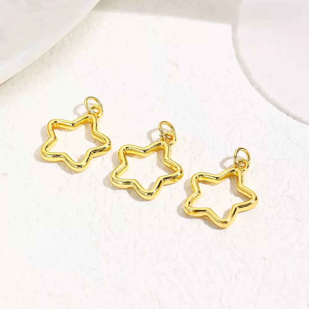 Gold & Silver Open Frame Charms | Star Heart Oval DIY Jewelry Charms