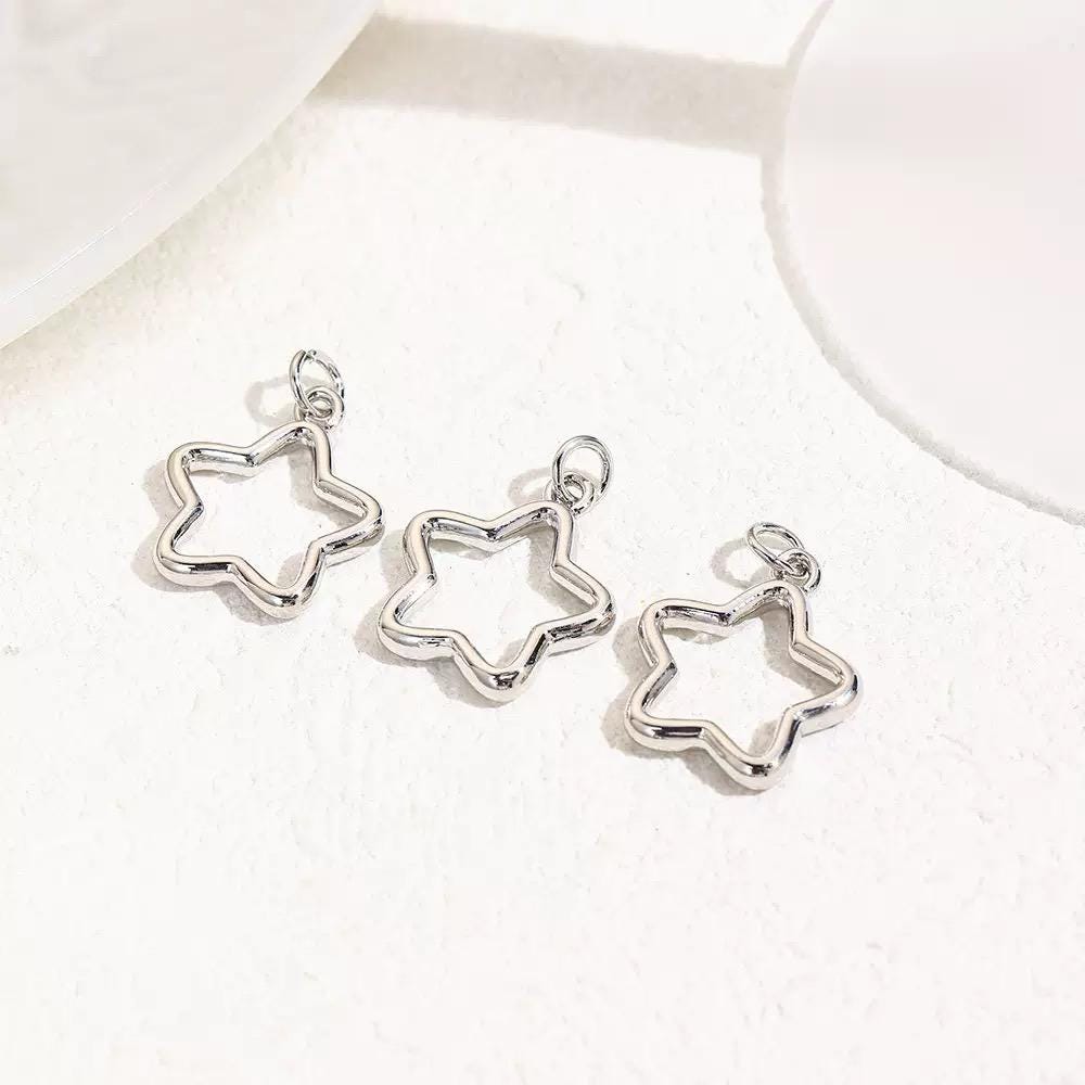 Gold & Silver Open Frame Charms | Star Heart Oval DIY Jewelry Charms