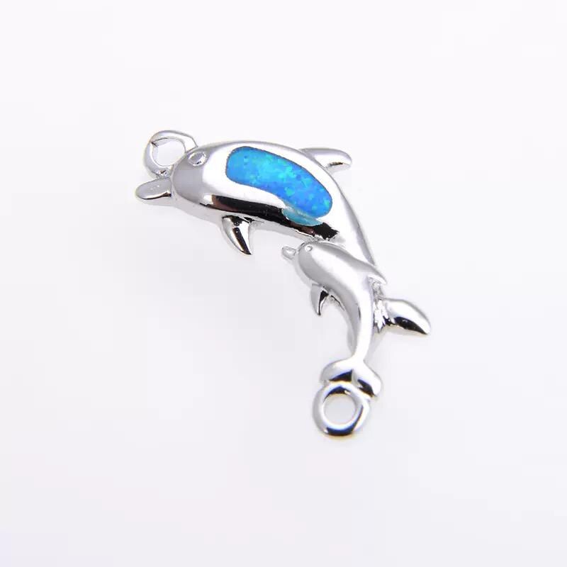 Opal Dolphin Charm Pendant | Ocean Dolphin Jewelry Charm