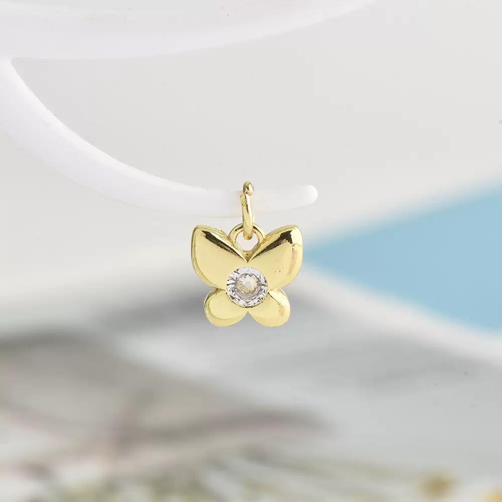 18K Gold Butterfly Charm Pendant | Dainty  Butterfly Jewelry Charm