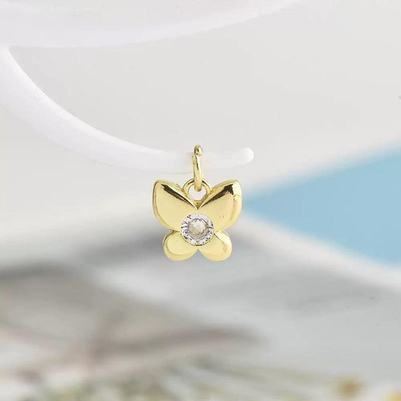 18K Gold Butterfly Charm Pendant | Dainty  Butterfly Jewelry Charm