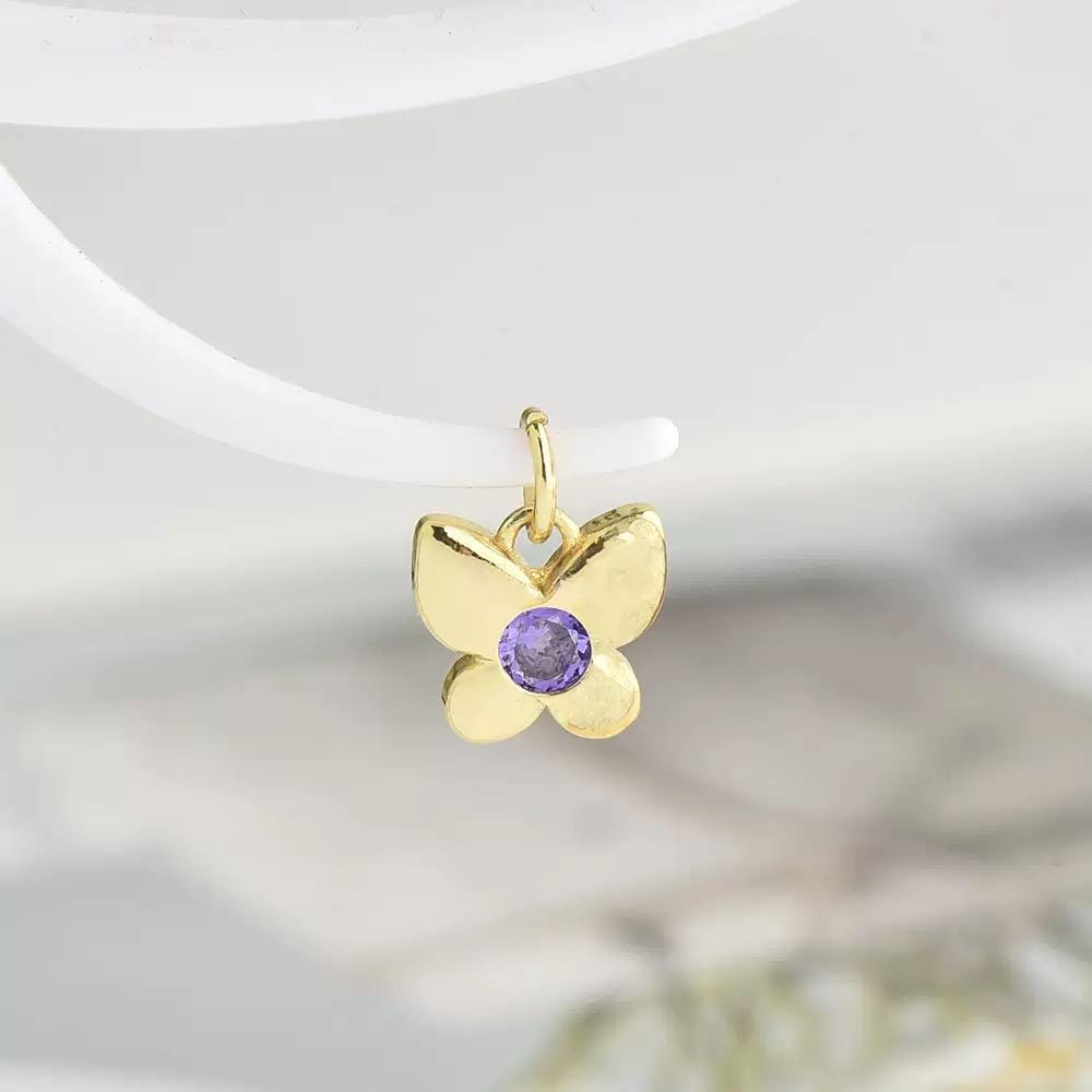 18K Gold Butterfly Charm Pendant | Dainty  Butterfly Jewelry Charm
