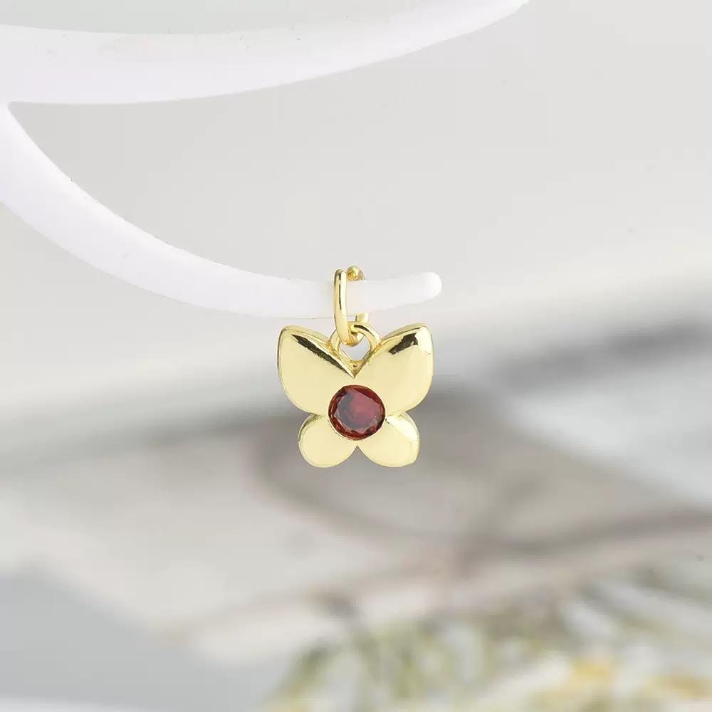 18K Gold Butterfly Charm Pendant | Dainty  Butterfly Jewelry Charm