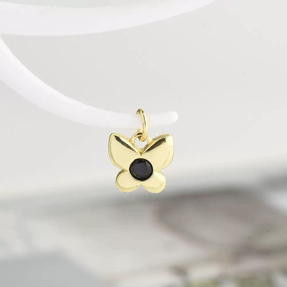 18K Gold Butterfly Charm Pendant | Dainty  Butterfly Jewelry Charm