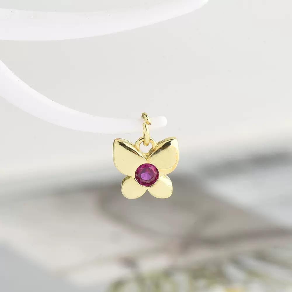 18K Gold Butterfly Charm Pendant | Dainty  Butterfly Jewelry Charm
