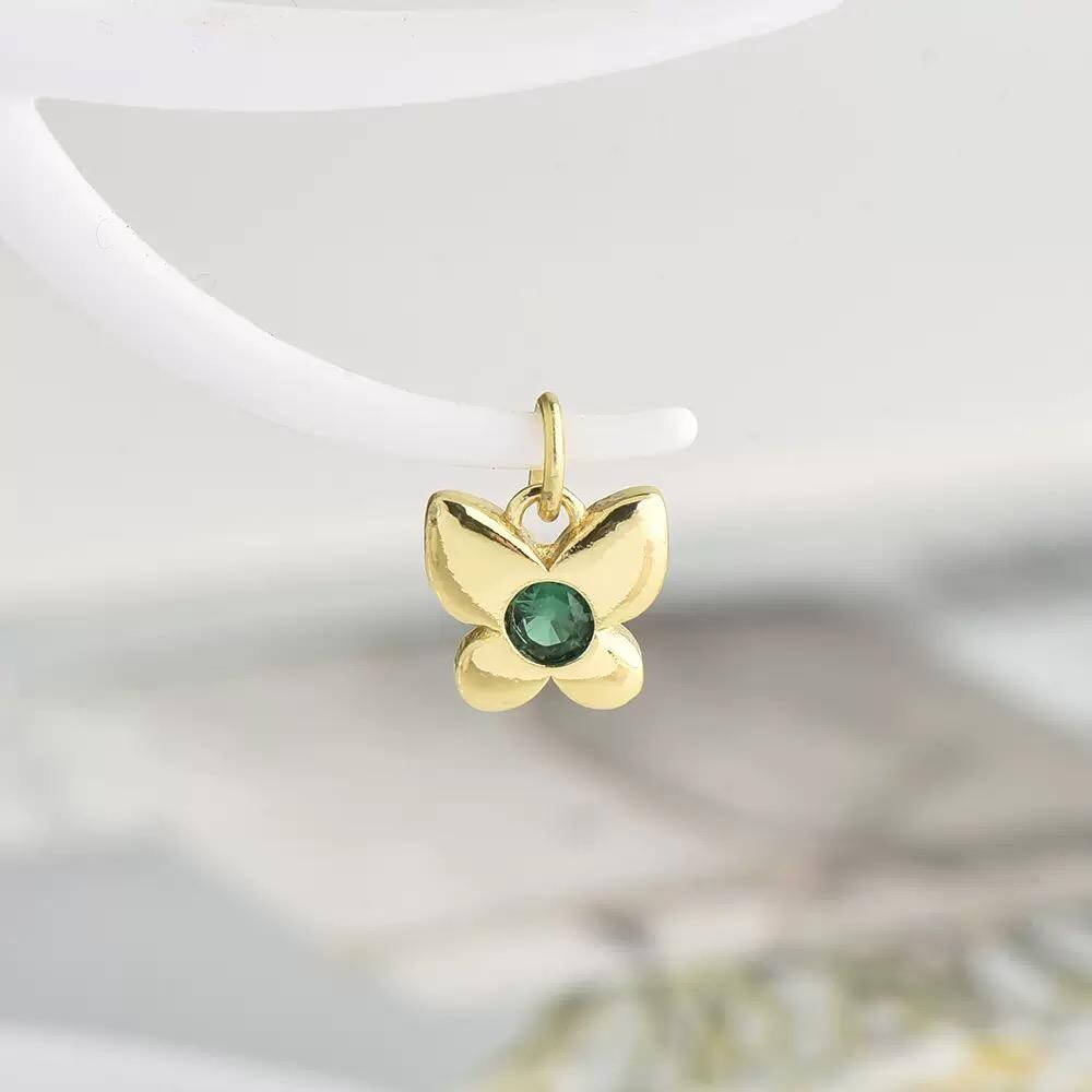18K Gold Butterfly Charm Pendant | Dainty  Butterfly Jewelry Charm