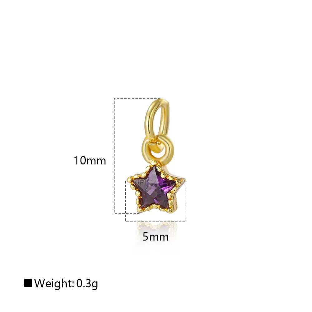 18K Gold Star CZ Charms | Mini Crystal Star Pendants for Necklaces & DIY Jewelry
