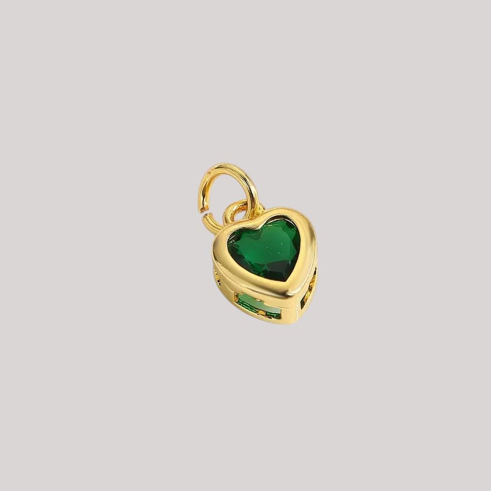 18K Gold Heart CZ Charms | Mini Love Pendant for Necklaces, Bracelets & DIY Jewelry