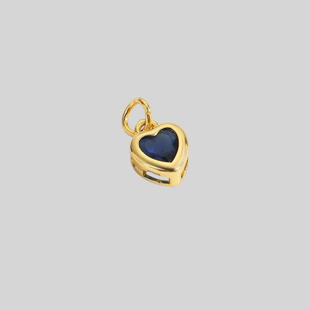 18K Gold Heart CZ Charms | Mini Love Pendant for Necklaces, Bracelets & DIY Jewelry