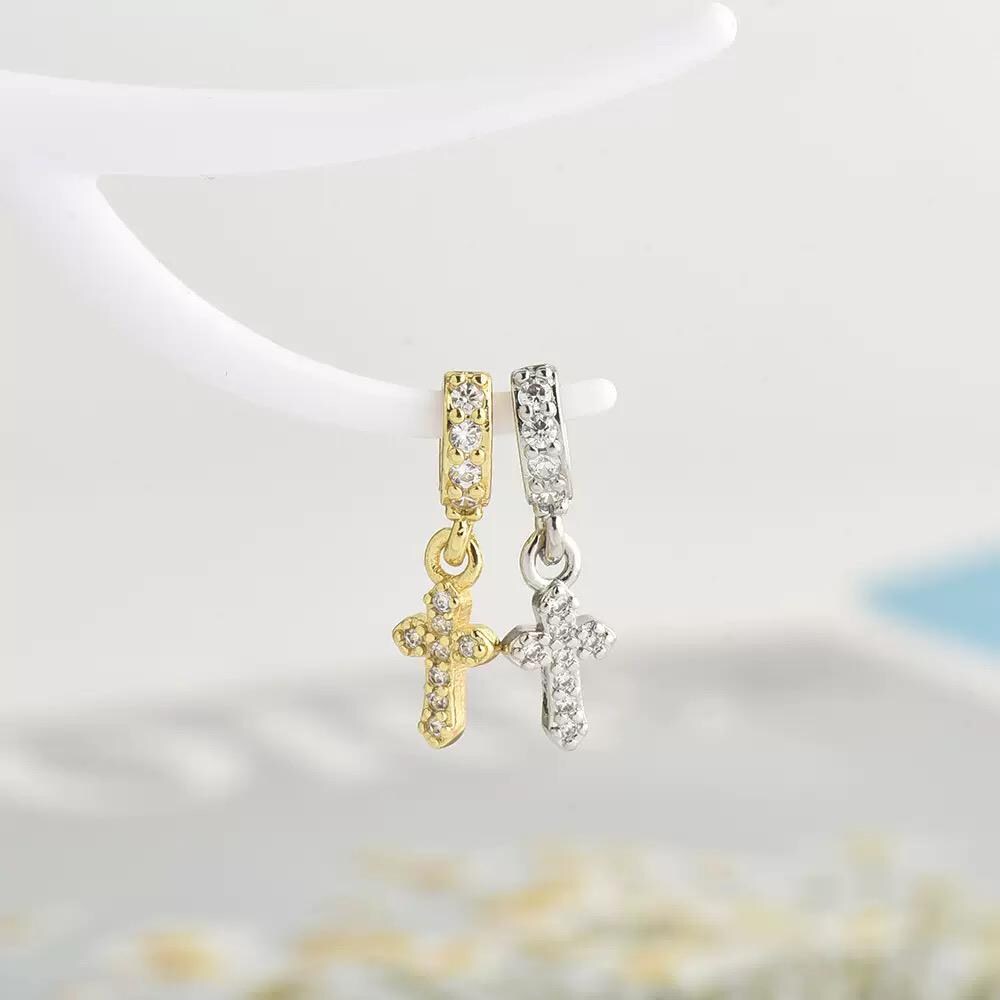 Gold & Silver Charm Set | Cross, Angel Key, Heart , Crystal Pendant Charms for Necklaces , Bracelets