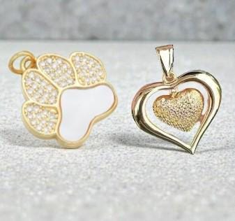 18K Plated Add On Charms, Heart, Paw Pendants | Necklace Charms | Bracelet I Scarf Accessories