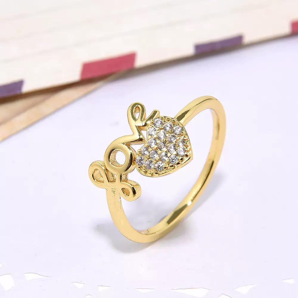 Gold Plated Adjustable Charm Rings | Cute Heart Cat Fish Floral Designs | Trendy Open Rings