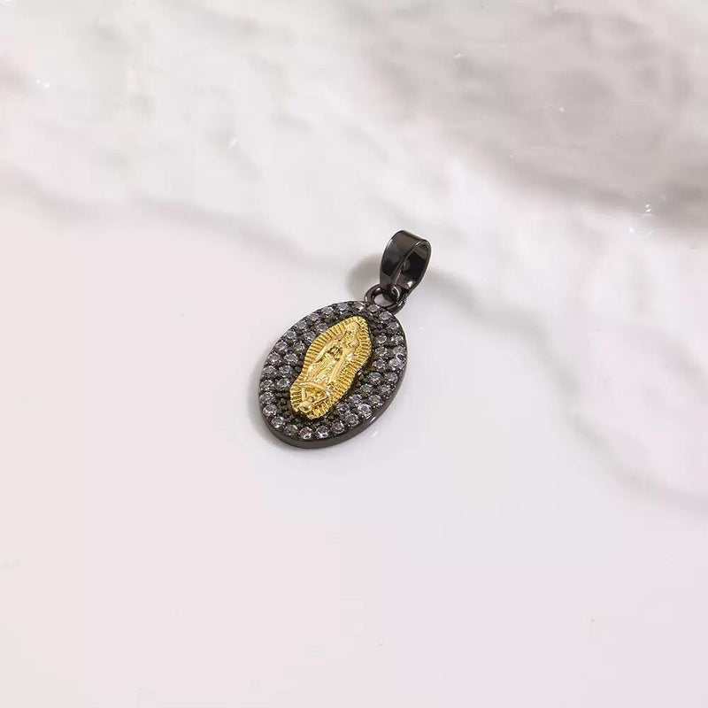 Gold & Pavé Faith Medallion Pendants 18k Gold Plated