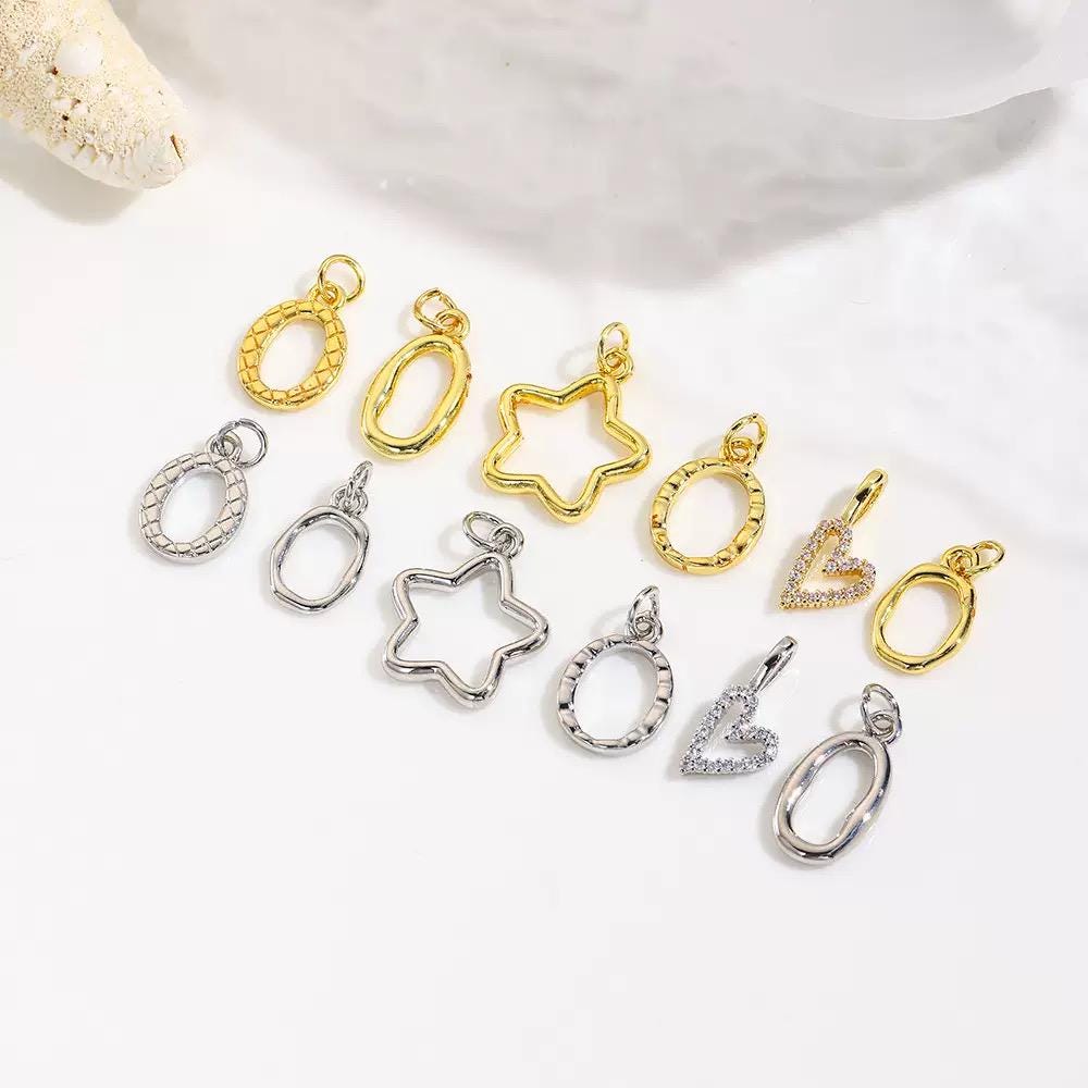 Gold & Silver Open Frame Charms | Star Heart Oval DIY Jewelry Charms