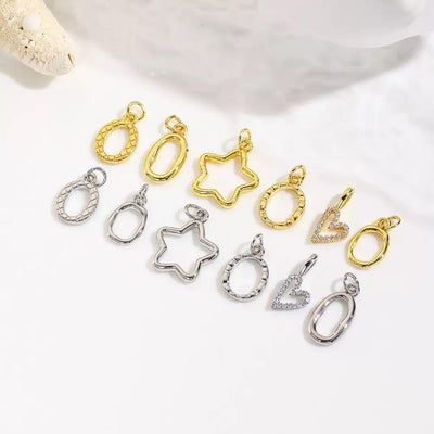 Gold & Silver Open Frame Charms | Star Heart Oval DIY Jewelry Charms