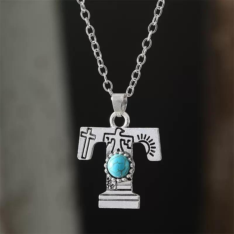 DIY Alphabet Charm Set with Turquoise Accent  | Initial Pendant Charms