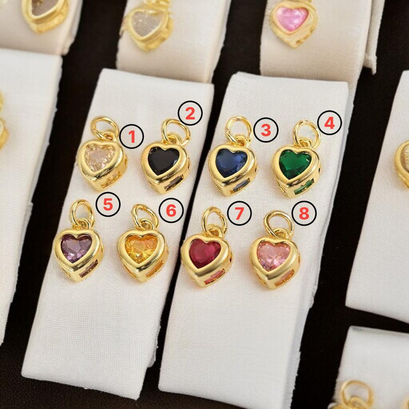 18K Gold Heart CZ Charms | Mini Love Pendant for Necklaces, Bracelets & DIY Jewelry