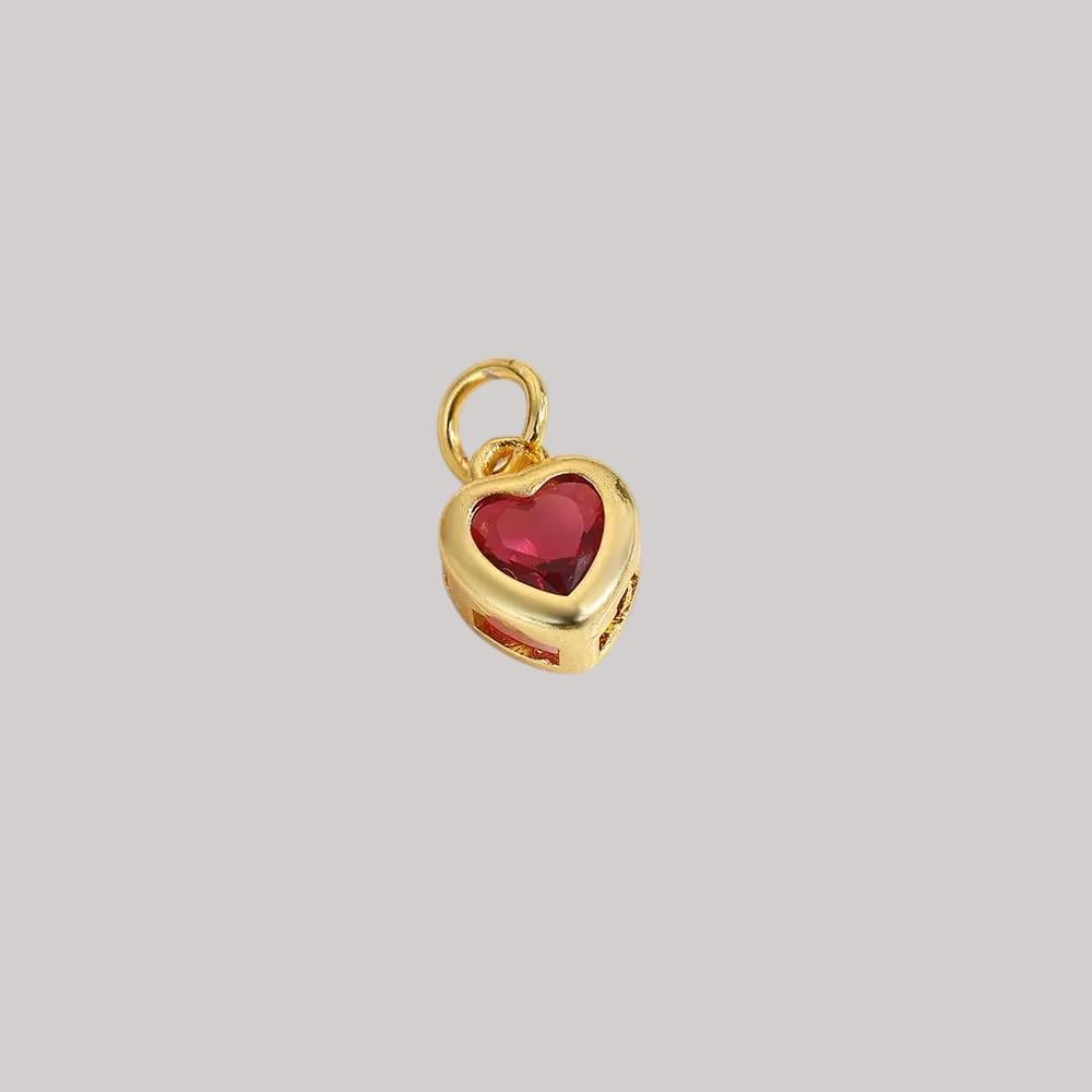 18K Gold Heart CZ Charms | Mini Love Pendant for Necklaces, Bracelets & DIY Jewelry