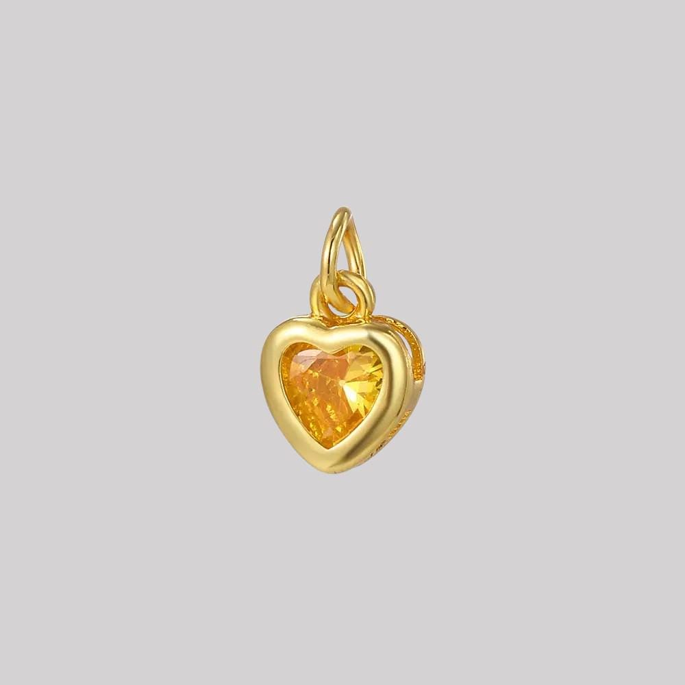 18K Gold Heart CZ Charms | Mini Love Pendant for Necklaces, Bracelets & DIY Jewelry