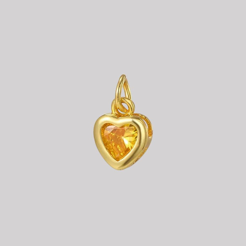 18K Gold Heart CZ Charms | Mini Love Pendant for Necklaces, Bracelets & DIY Jewelry