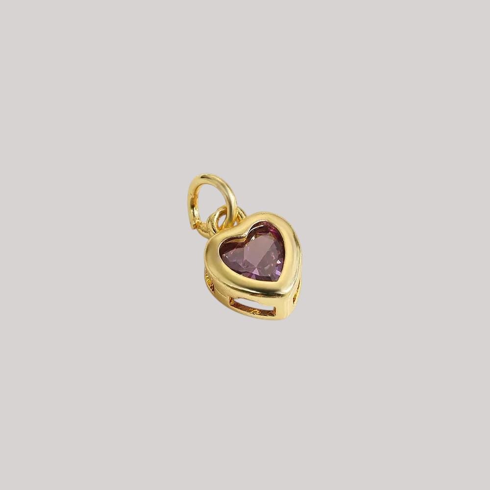 18K Gold Heart CZ Charms | Mini Love Pendant for Necklaces, Bracelets & DIY Jewelry