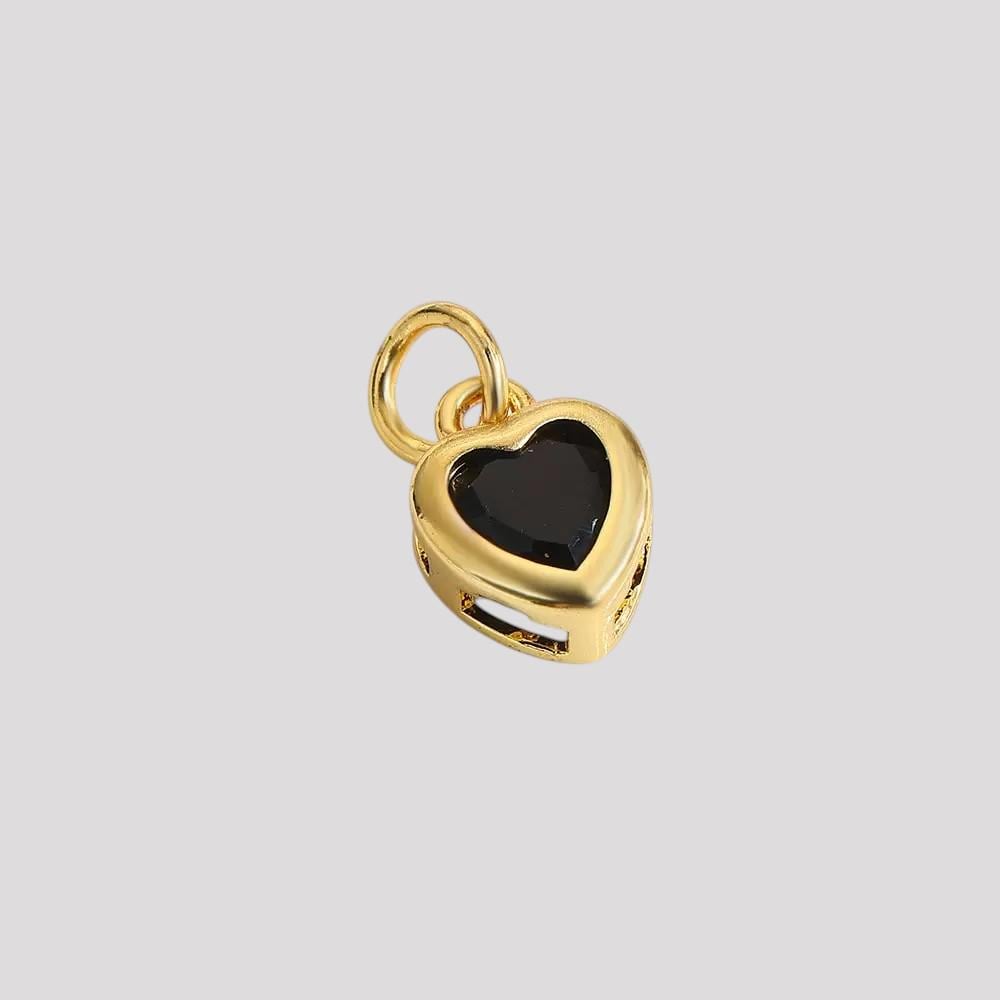 18K Gold Heart CZ Charms | Mini Love Pendant for Necklaces, Bracelets & DIY Jewelry