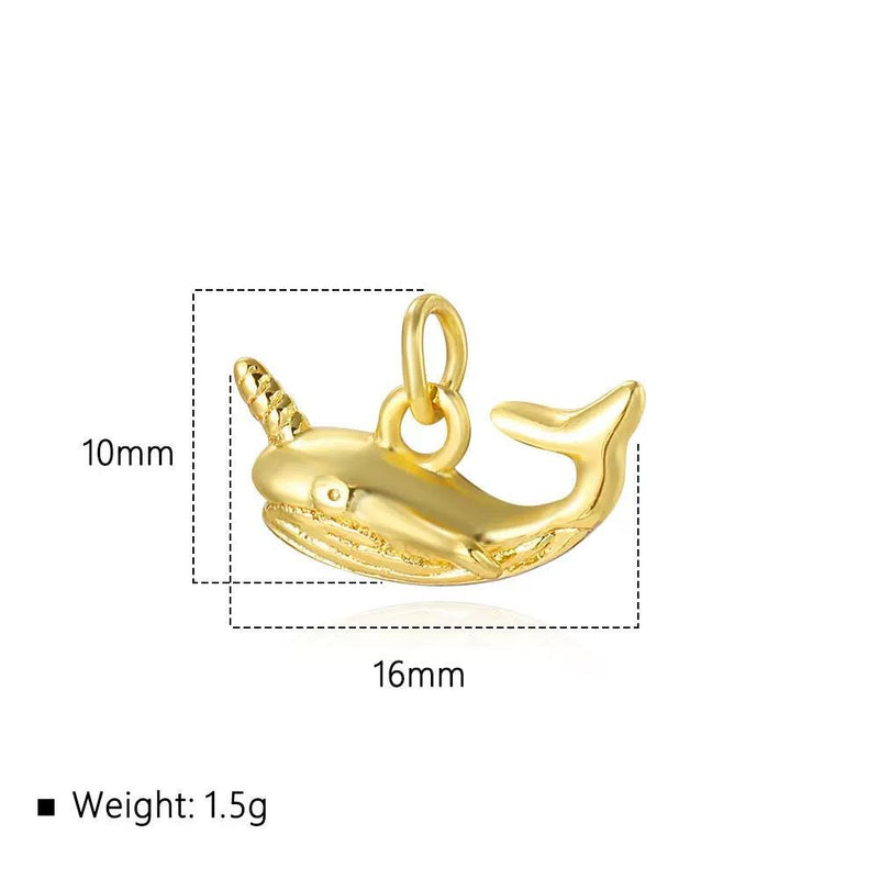 Whale Shark Charms | Gold / Silver Ocean Animal Pendants for Necklaces, Bracelets  DIY Jewelry
