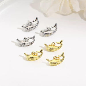 Whale Shark Charms | Gold / Silver Ocean Animal Pendants for Necklaces, Bracelets  DIY Jewelry