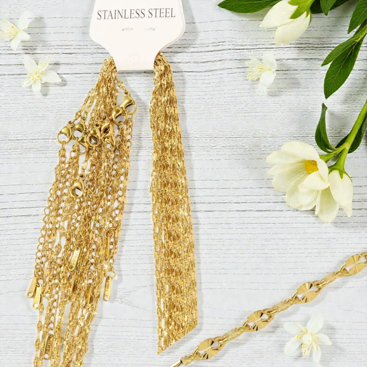 18K Gold Plated Figaro Cut Chain 2.2mm | Stainless Steel Necklace | DIY Jewelry Chain