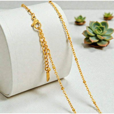 18K Gold Plated Satellite Chain Necklace 1mm