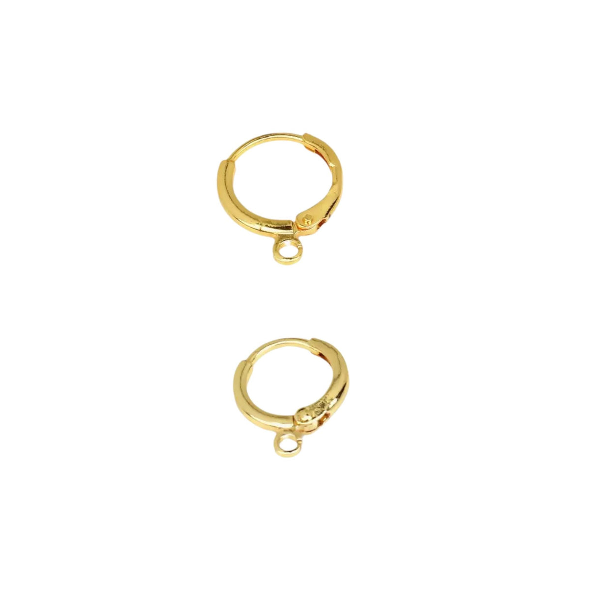18K Gold Plated Huggie Hoop Earrings with Loop | Charm Connector Hoops DIY