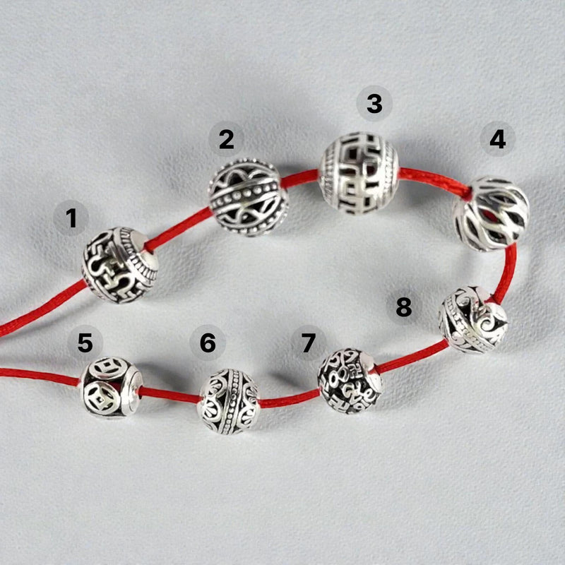 10mm Antique Silver Barrel Beads | Tribal Scroll Spacer Beads 10mm