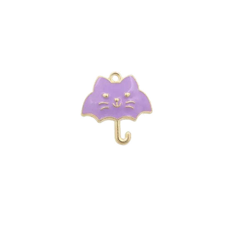 Cat Enamel Charms | Gold Tone Kitty Pendants