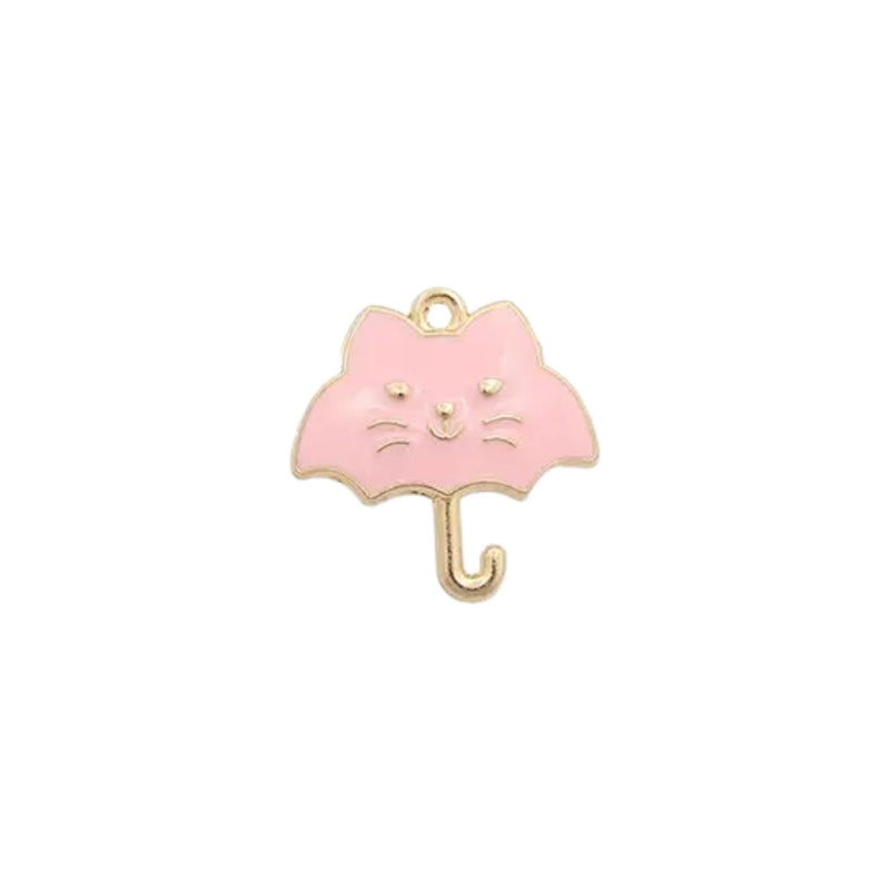 Cat Enamel Charms | Gold Tone Kitty Pendants