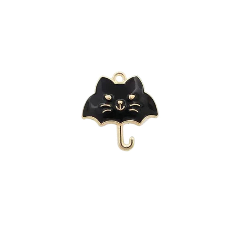 Cat Enamel Charms | Gold Tone Kitty Pendants