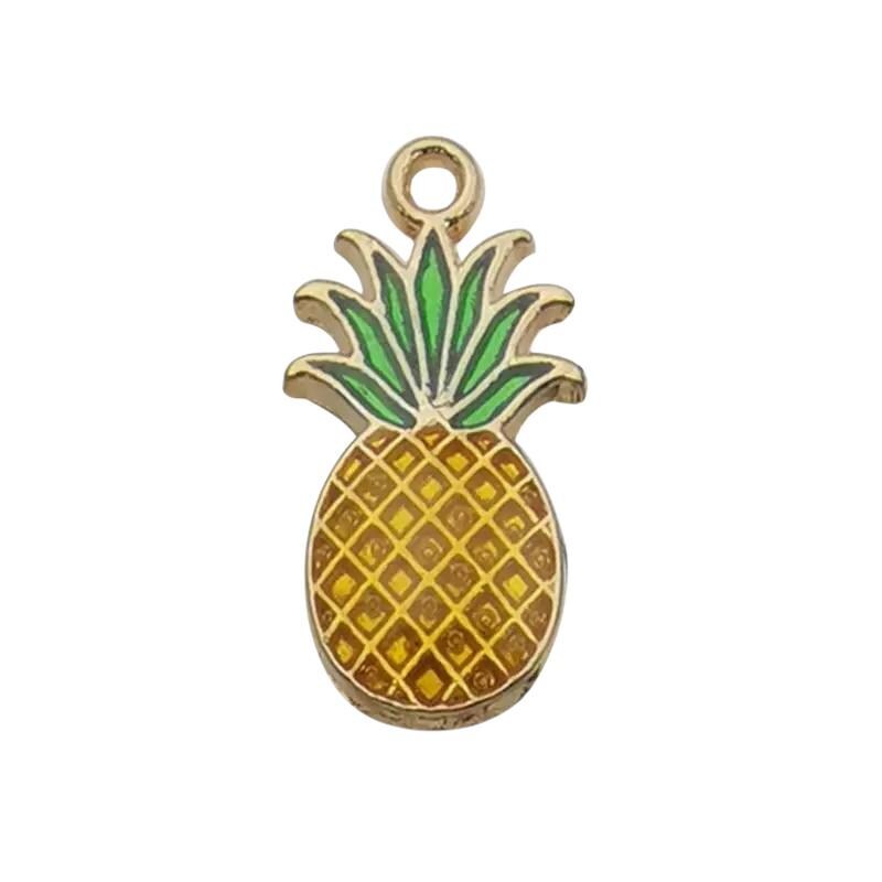 Gold Plated Summer Charms | Tropical Fruit & Palm Pendants | Mermaid Pineapple Cherry Charms