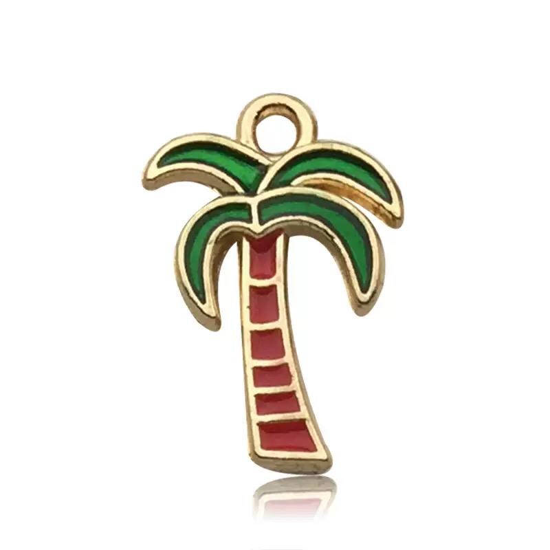 Gold Plated Summer Charms | Tropical Fruit & Palm Pendants | Mermaid Pineapple Cherry Charms