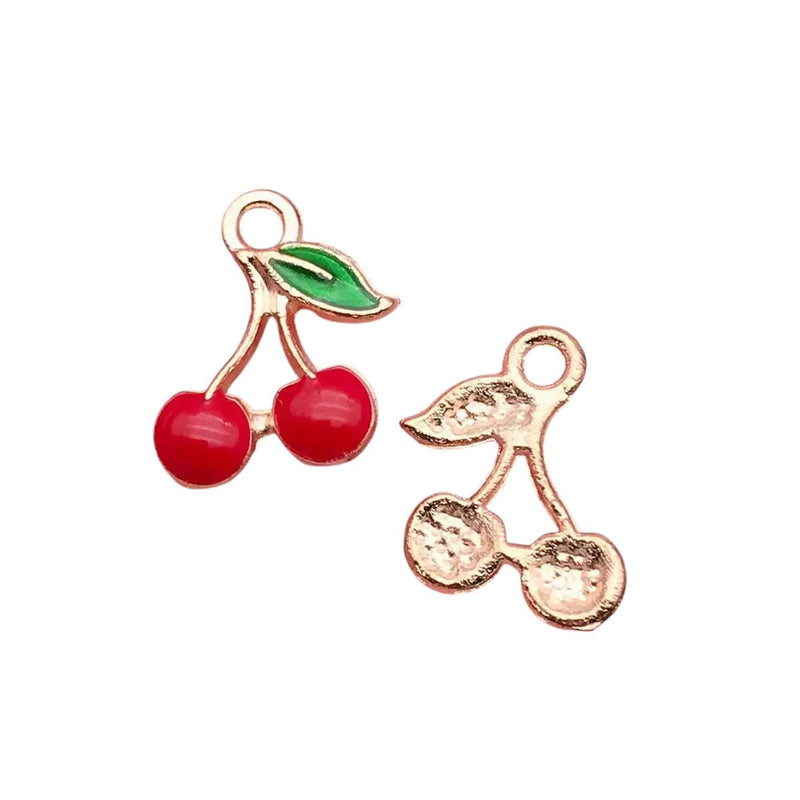 Gold Plated Summer Charms | Tropical Fruit & Palm Pendants | Mermaid Pineapple Cherry Charms