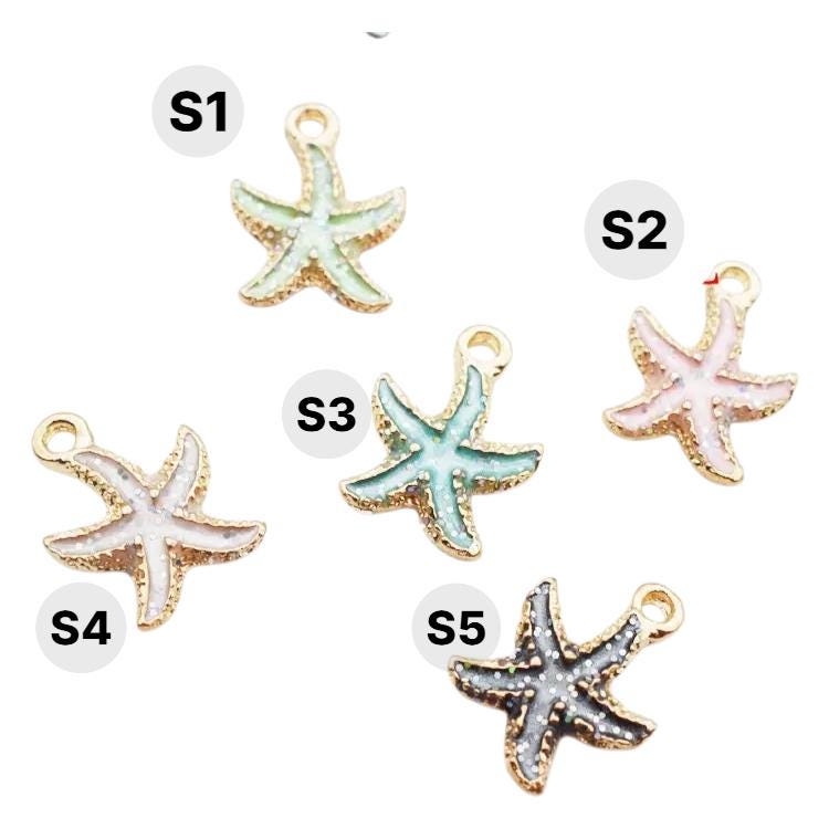 Gold Plated Sea Charms | Starfish & Shell Pendants | Ocean Beach Charms