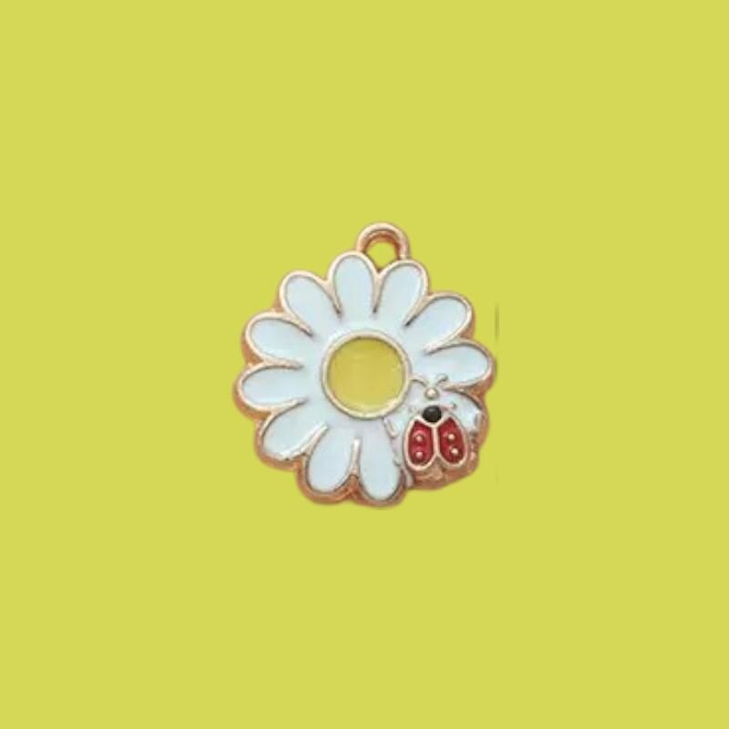 Gold Plated Enamel Charms | Kawaii Ice Cream, Flower Pendants