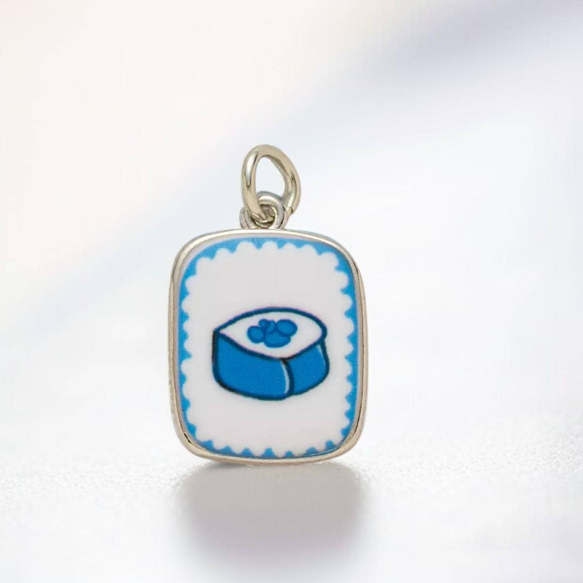DIY Porcelain Charms, Blue Enamel Pendants, Hand Painted Style