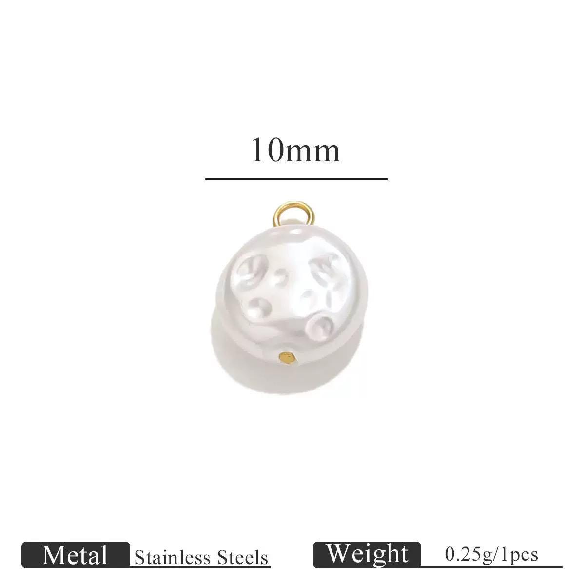 Gold Plated Faux Baroque Pearl Charms,Round Pendants