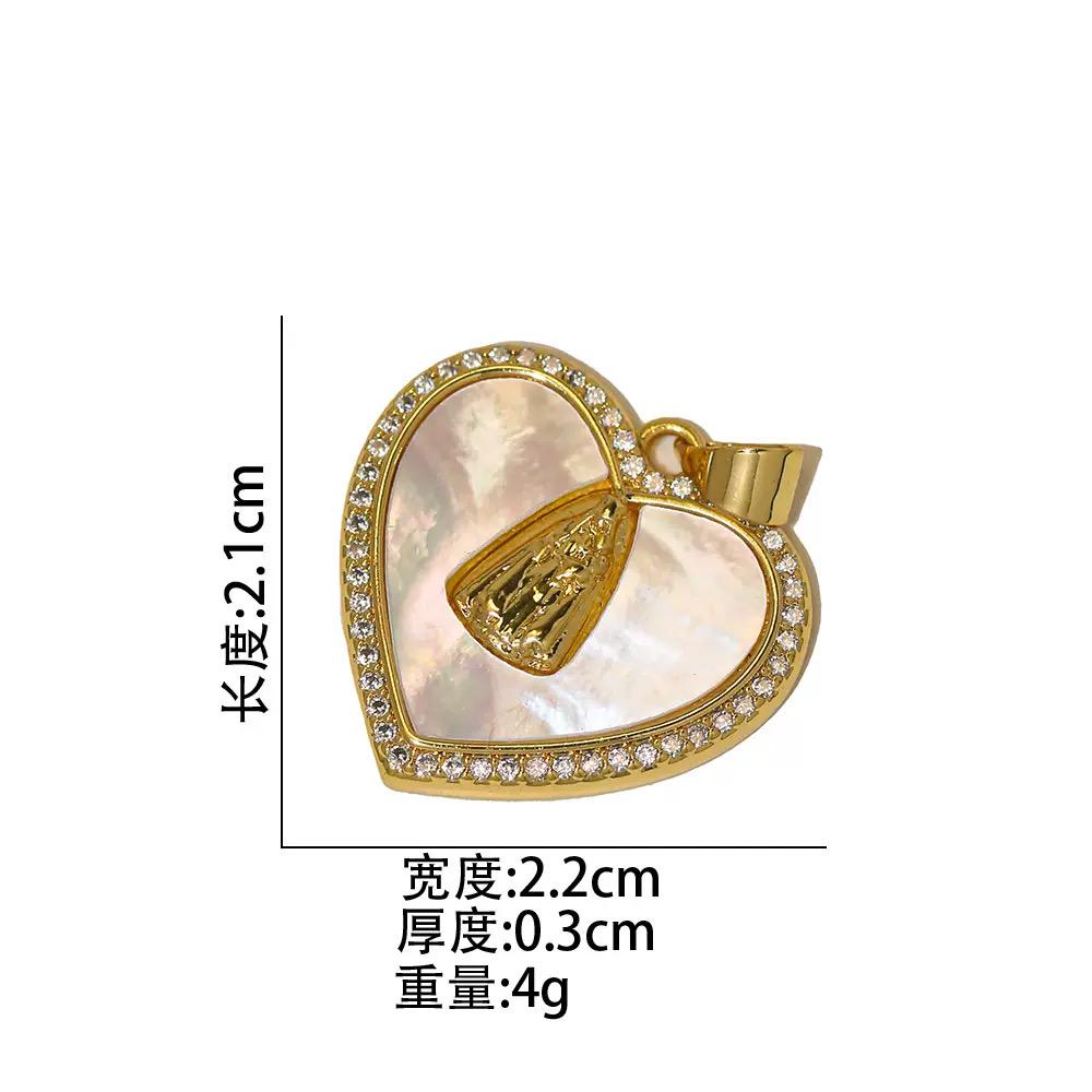 Gold Plated Mother of Pearl Charms, Heart Cross Butterfly Clover Religious Charms