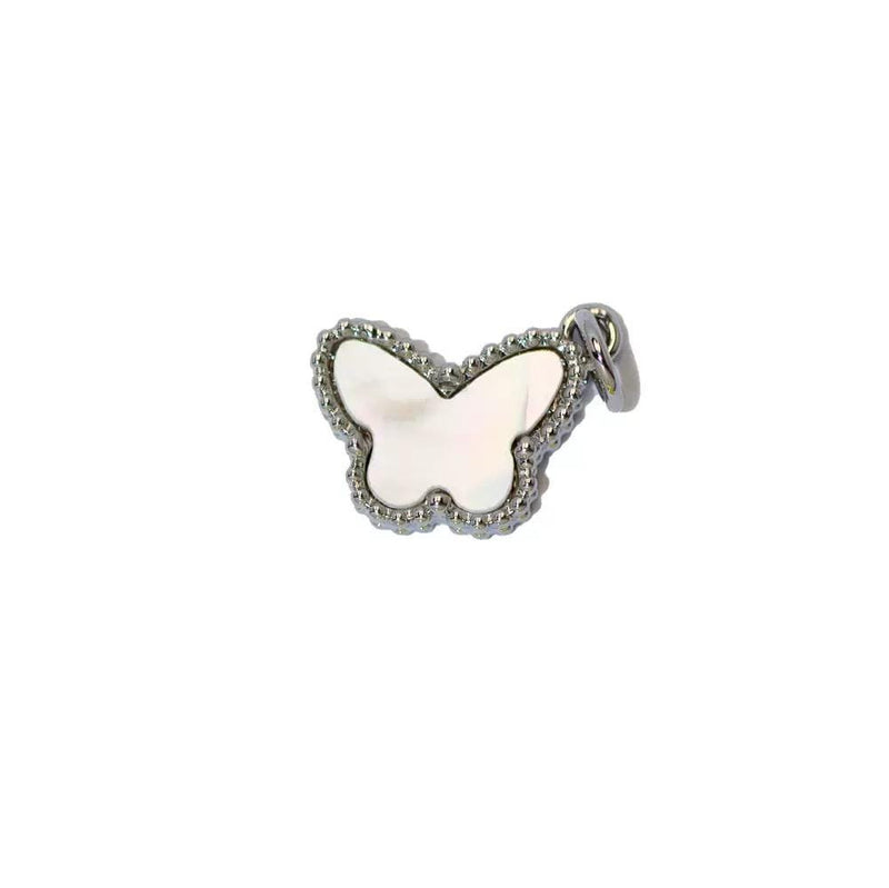 Gold Plated Mother of Pearl Charms, Heart Cross Butterfly Clover Religious Charms