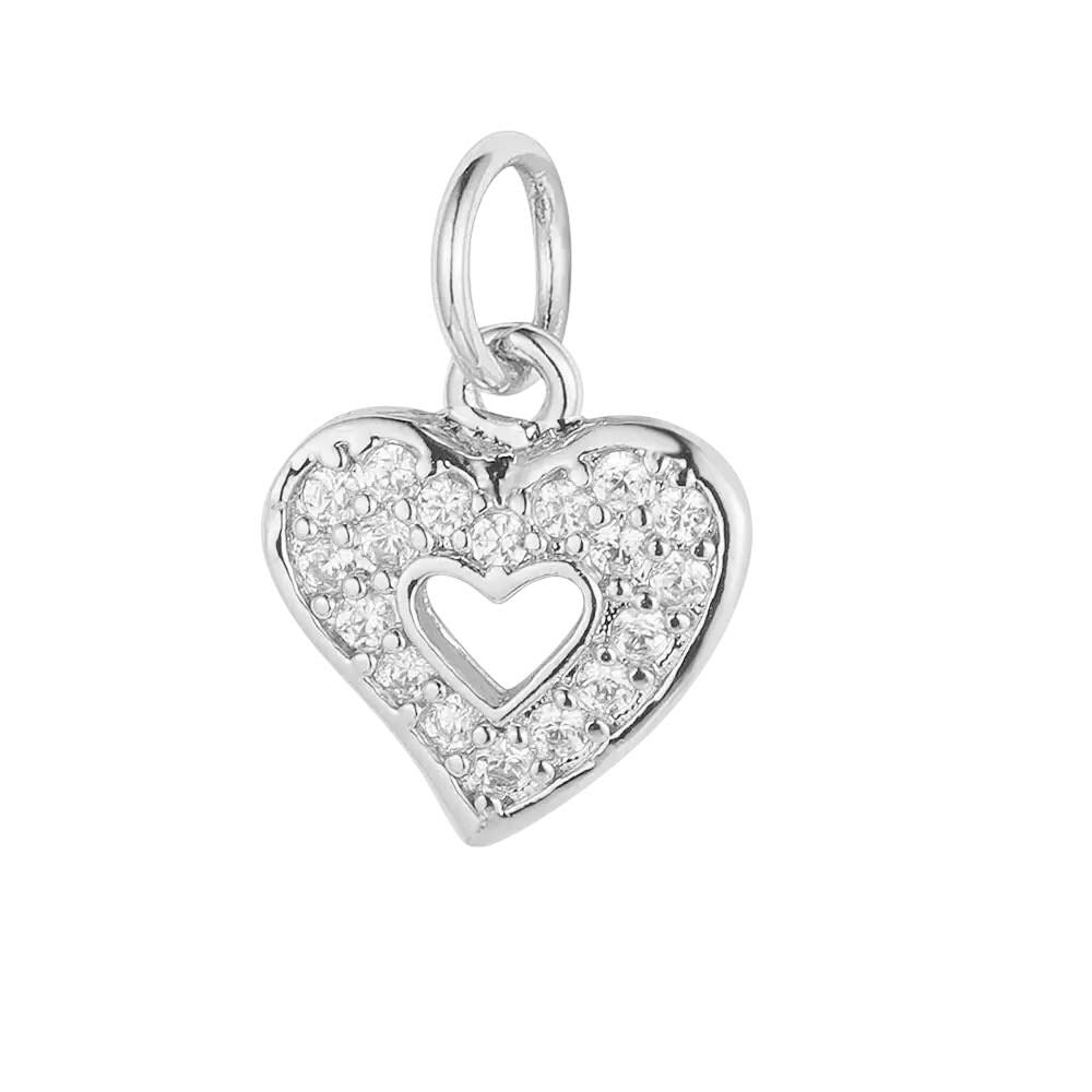 Gold Plated Heart Animal Charms, CZ Leaf Star Pet Charms,