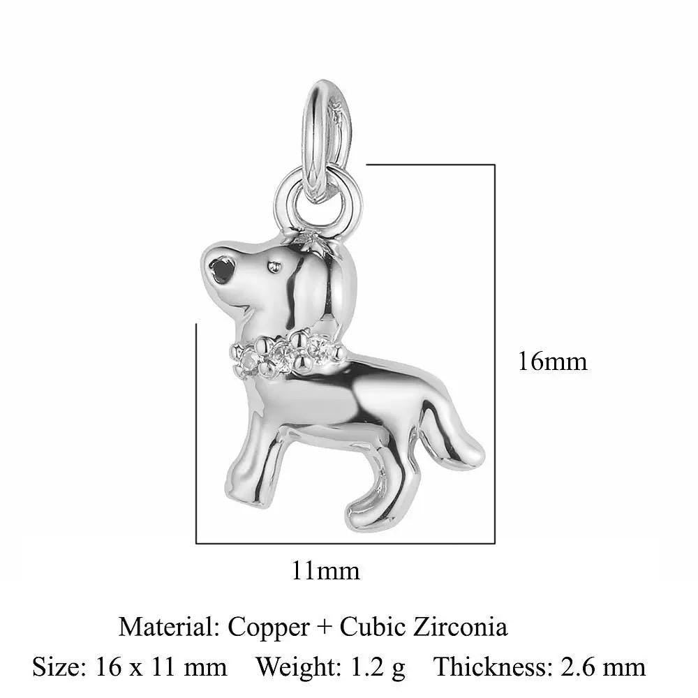 Gold Plated Heart Animal Charms, CZ Leaf Star Pet Charms,