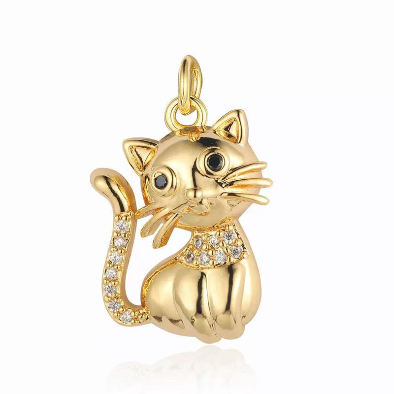 Gold Plated Heart Animal Charms, CZ Leaf Star Pet Charms,