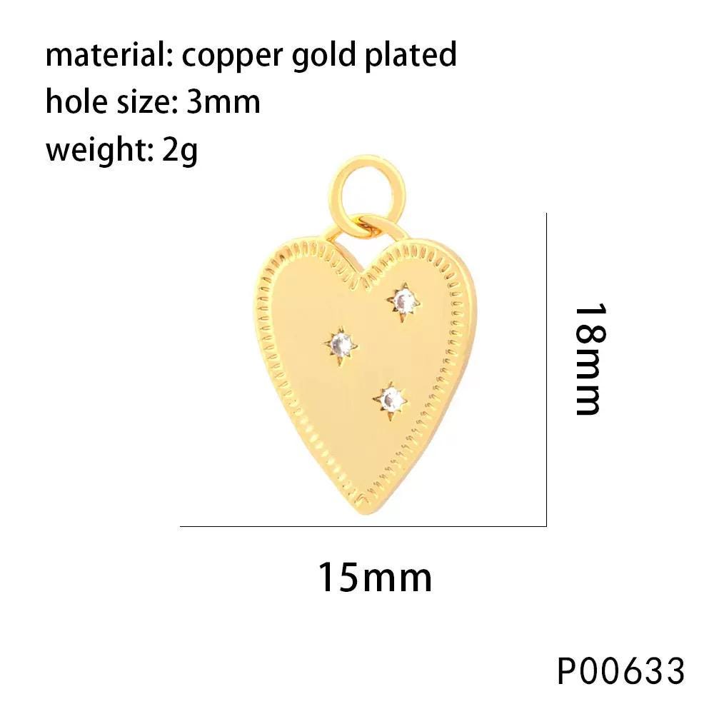Gold Plated Heart Animal Charms, CZ Leaf Star Pet Charms,