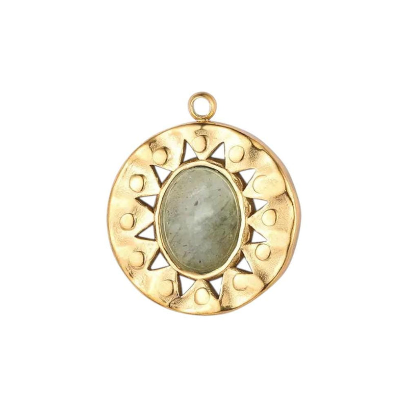 Gold Plated Vintage Style Stone Pendants,